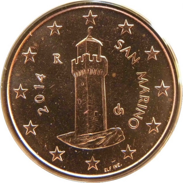 Сан-Марино 1 Евро цент (2014) KM#