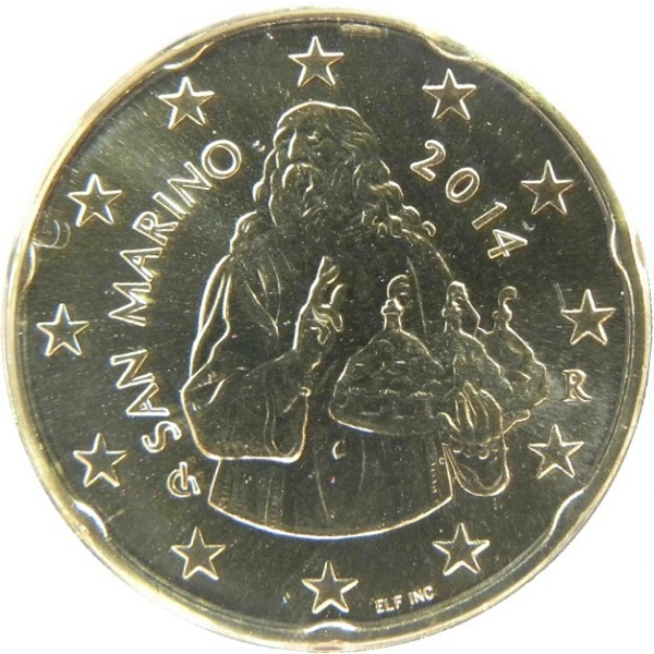Сан-Марино 20 Евро цент (2014) KM#