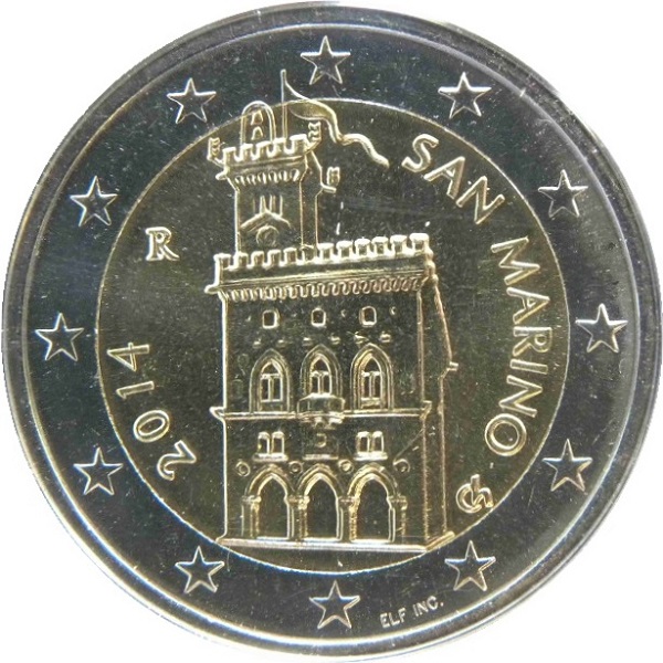 Сан-Марино 2 Евро (2014) KM#