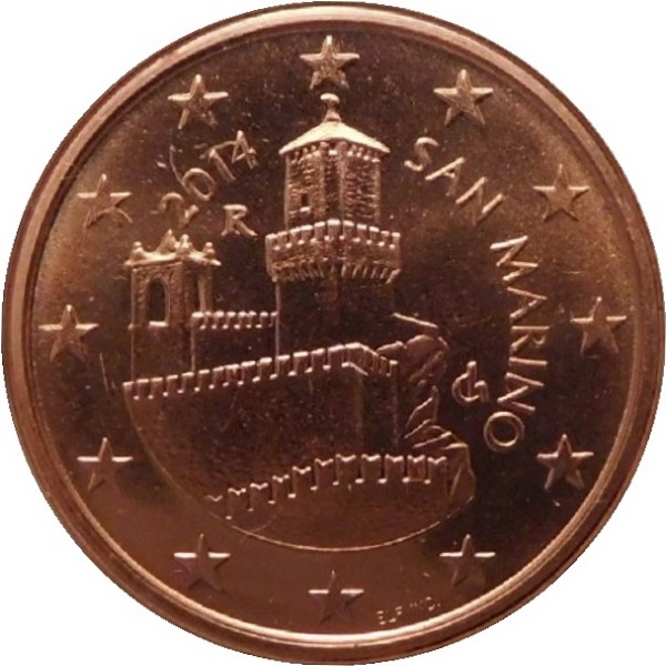 Сан-Марино 5 Евро цент (2014) KM#