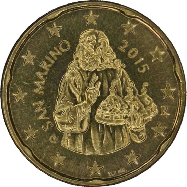 Сан-Марино 20 Евро цент (2015) KM#