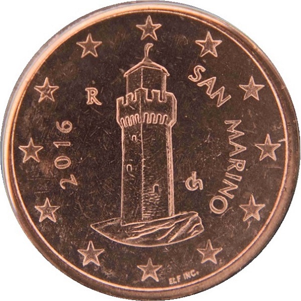San Marino 1 Euro cent (2016) KM#