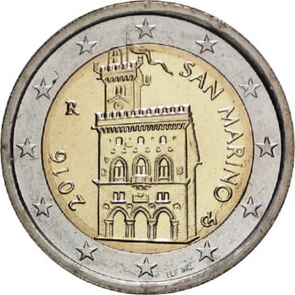 Сан-Марино 2 Евро (2016) KM#