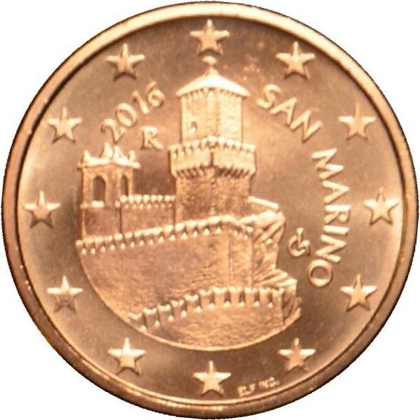 San Marino 5 Euro cent (2016) KM#