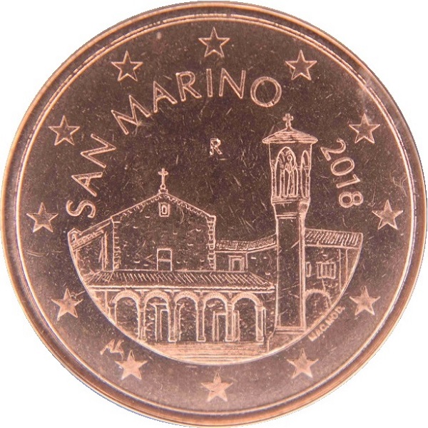 Сан-Марино 5 Евро цент (2018) KM#