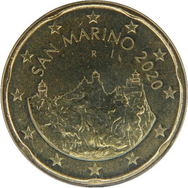 Сан-Марино 20 Евро цент (2020) KM#