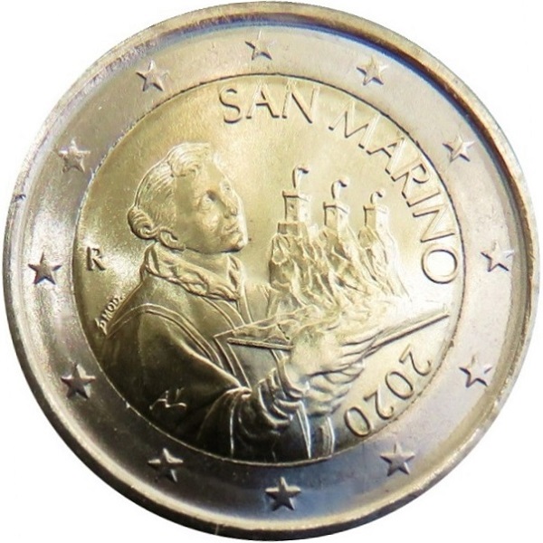 Сан-Марино 2 Евро (2020) KM#