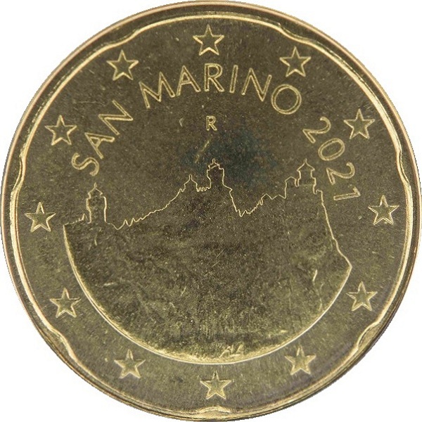 Сан-Марино 20 Евро цент (2021) KM#