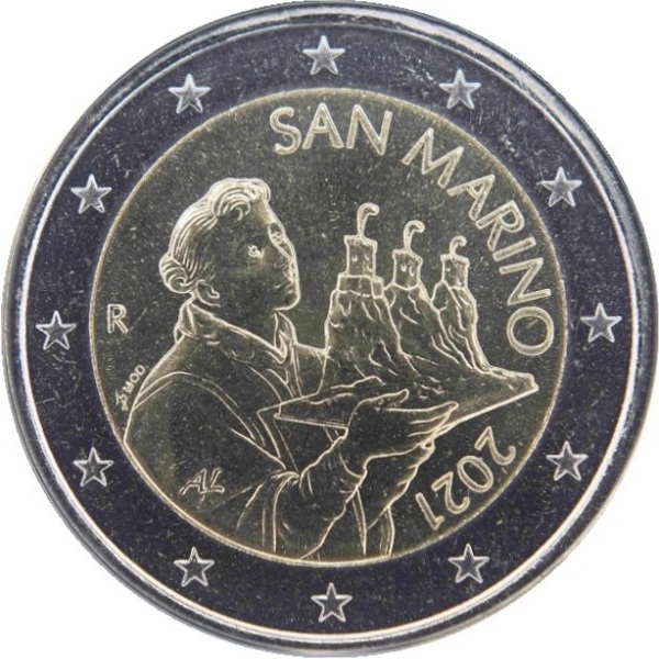 Сан-Марино 2 Евро (2021) KM#