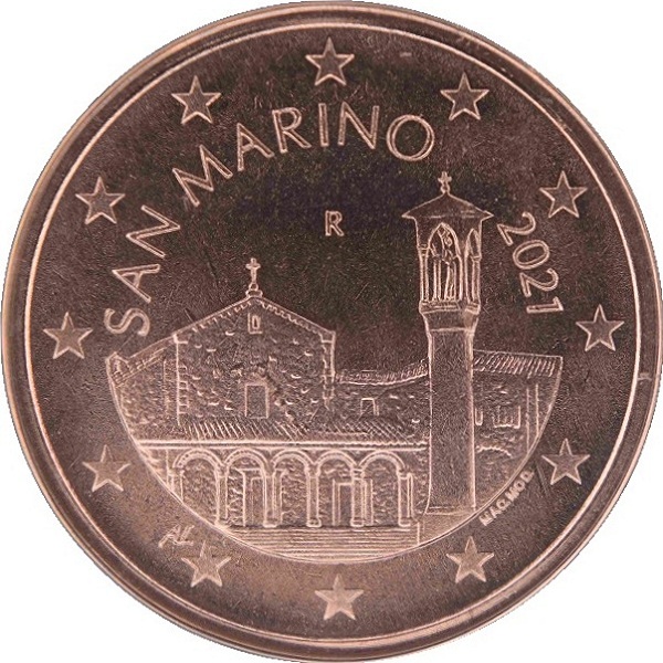 Сан-Марино 5 Евро цент (2021) KM#