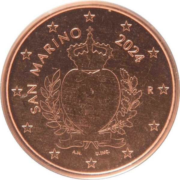 Сан-Марино 1 Евроцент (2024) KM#