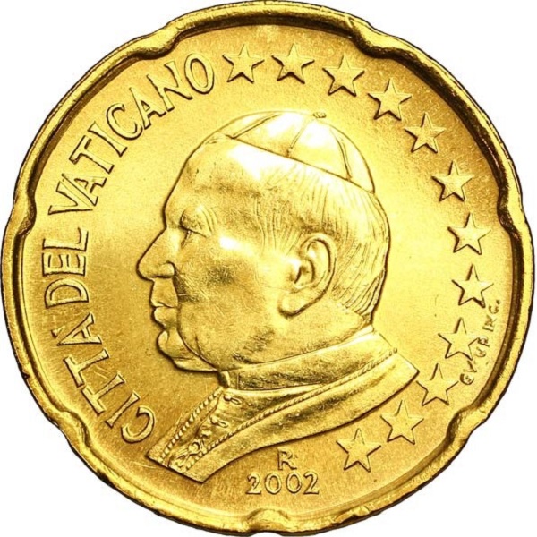 Ватикан 20 Евроцент (2002) KM#