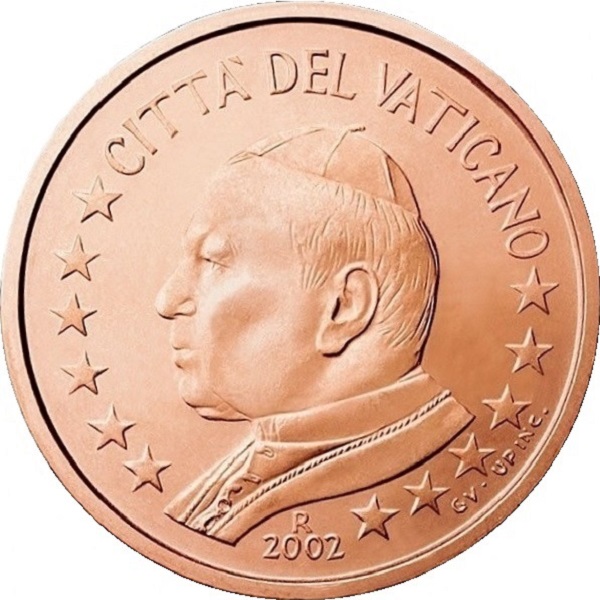 Ватикан 2 Евроцент (2002) KM#