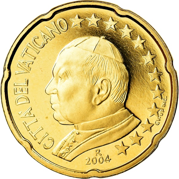 Ватикан 20 Евро цент (2004) KM#