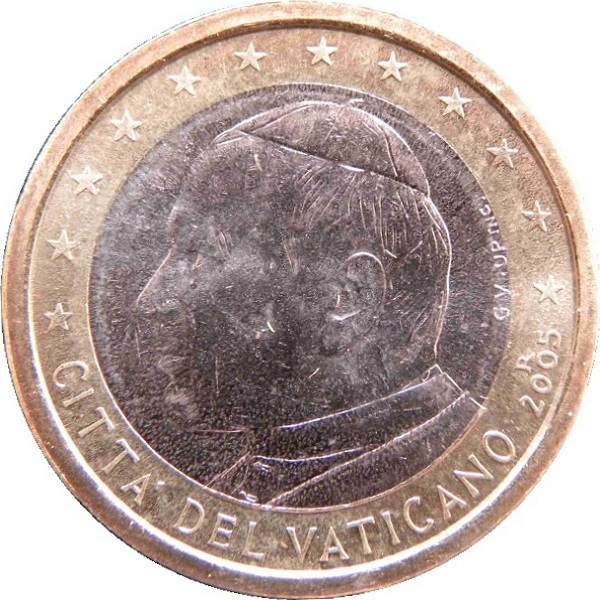 Ватикан 1 Евро (2005) KM#