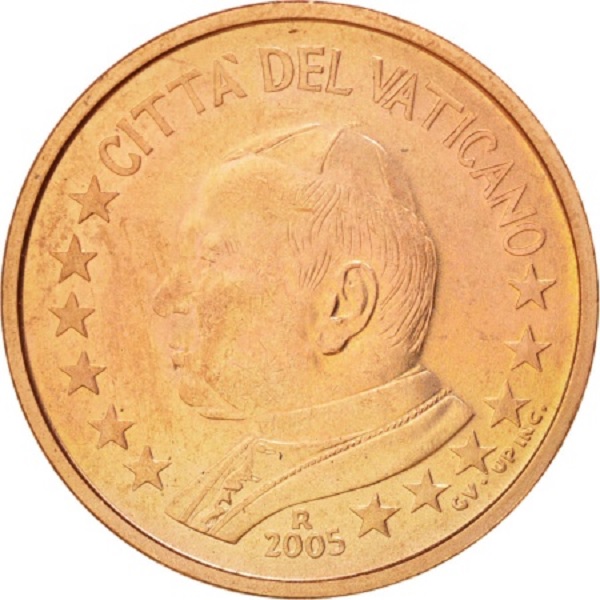 Ватикан 1 Евро цент (2005) KM#