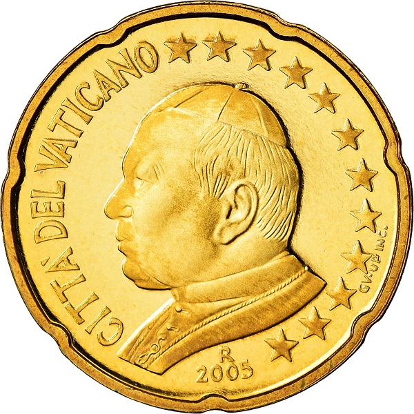 Ватикан 20 Евро цент (2005) KM#