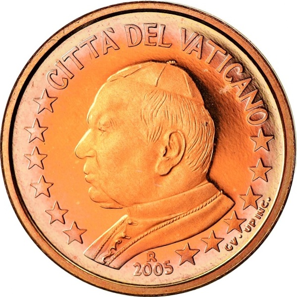 Ватикан 2 Евро цент (2005) KM#