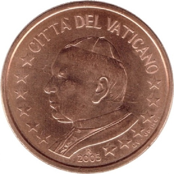 Ватикан 5 Евро цент (2005) KM#