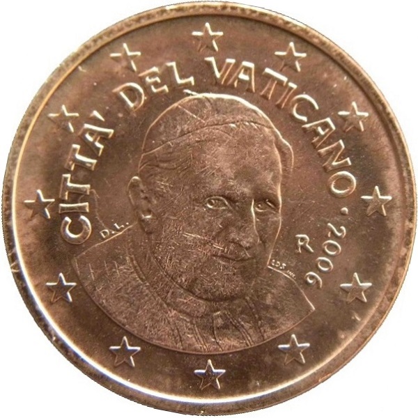 Ватикан 1 Евро цент (2006) KM#