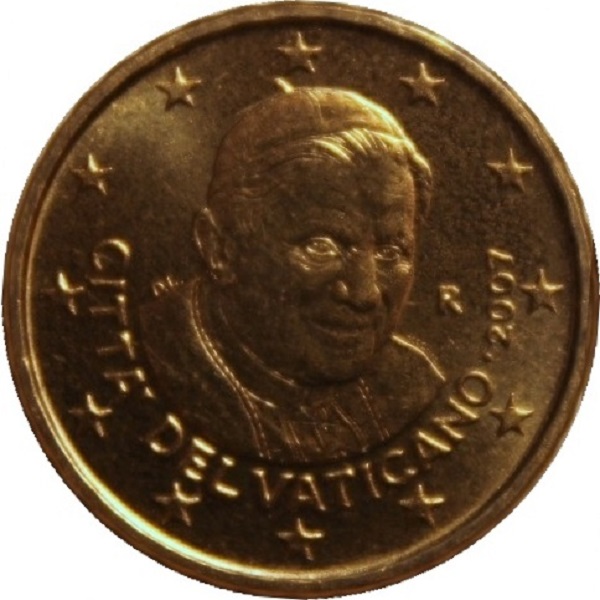 Ватикан 10 Евро цент (2007) KM#