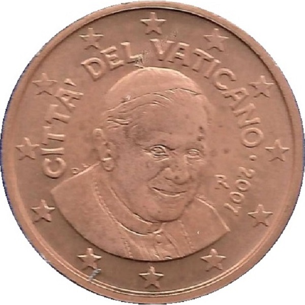 Ватикан 1 Евро цент (2007) KM#