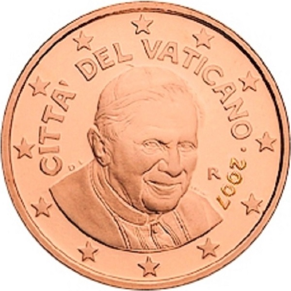 Ватикан 2 Евро цент (2007) KM#