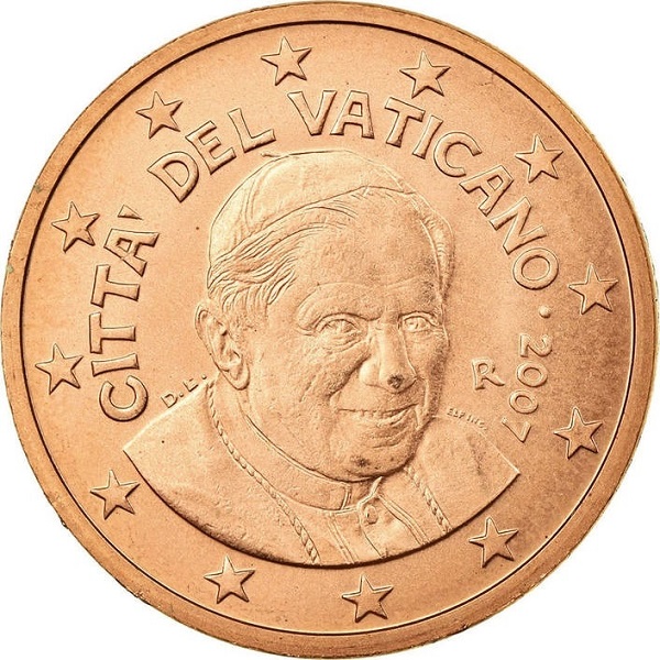 Ватикан 5 Евро цент (2007) KM#