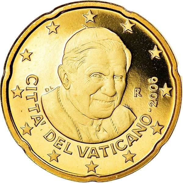 Ватикан 20 Евро цент (2008) KM#