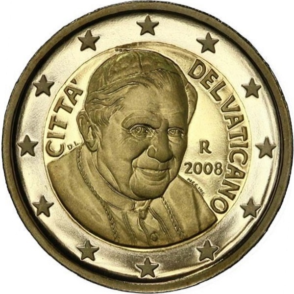 Ватикан 2 Евро (2008) KM#