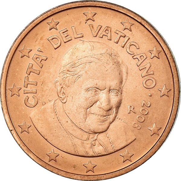 Ватикан 2 Евро цент (2008) KM#