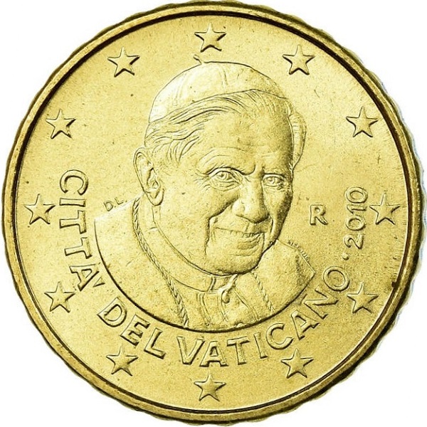 Ватикан 10 Евро цент (2010) KM#