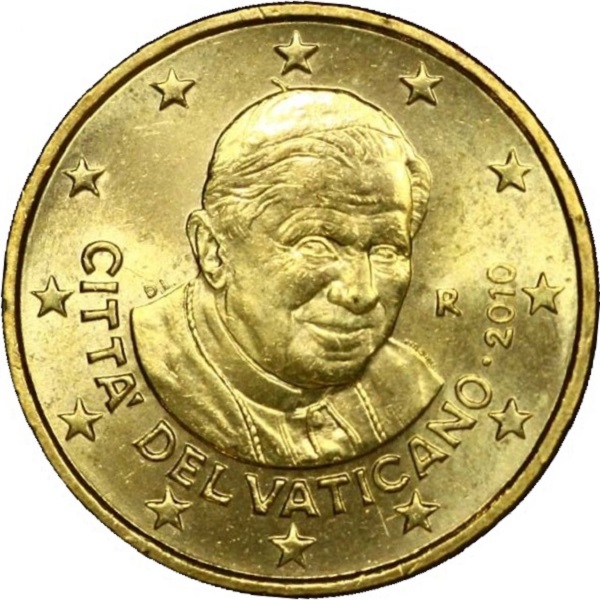 Ватикан 50 Евро цент (2010) KM#