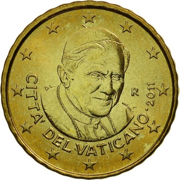 Ватикан 10 Евро цент (2011) KM#