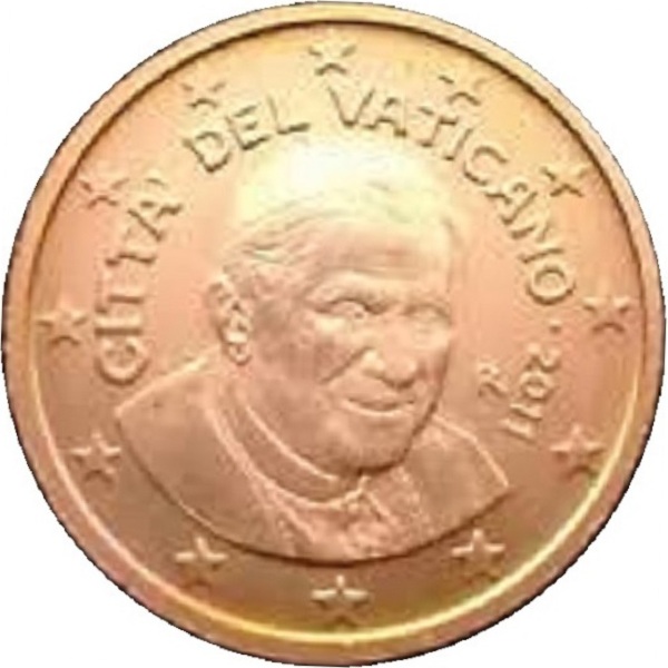 Ватикан 1 Евро цент (2011) KM#