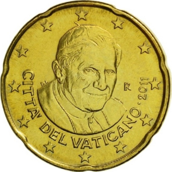 Ватикан 20 Евро цент (2011) KM#