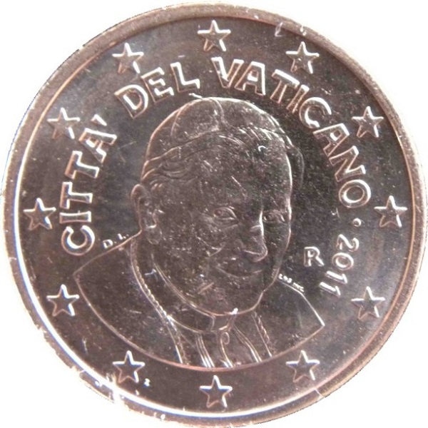 Ватикан 2 Евро цент (2011) KM#