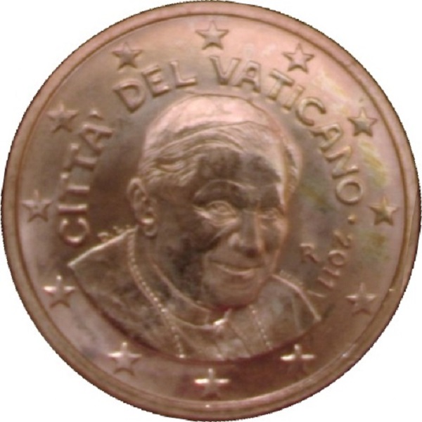 Ватикан 5 Евро цент (2011) KM#
