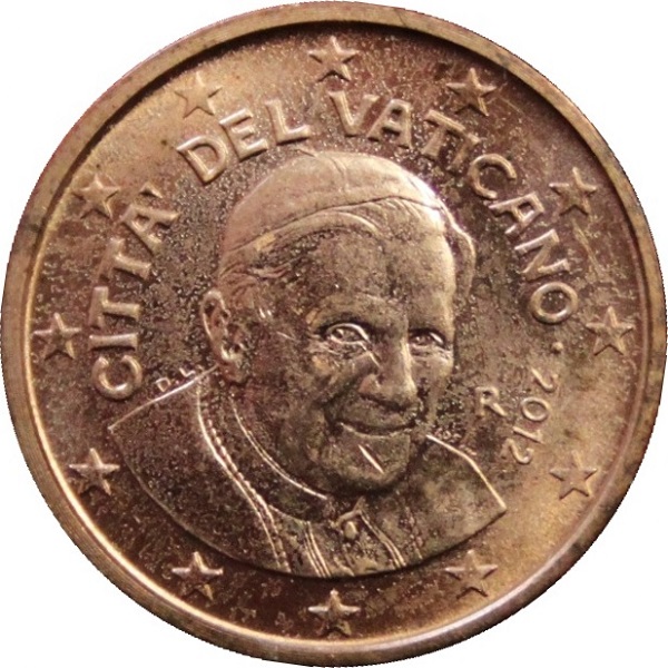 Ватикан 1 Евро цент (2012) KM#