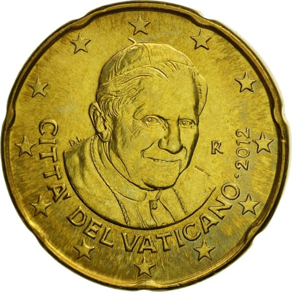 Ватикан 20 Евро цент (2012) KM#