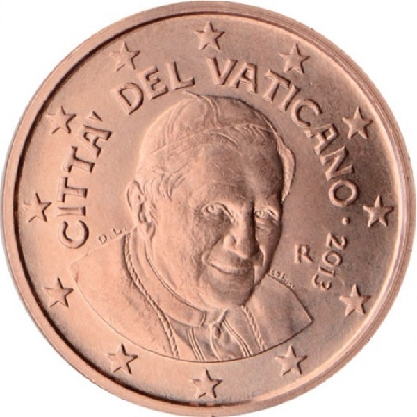 Ватикан 1 Евро цент (2013) KM#