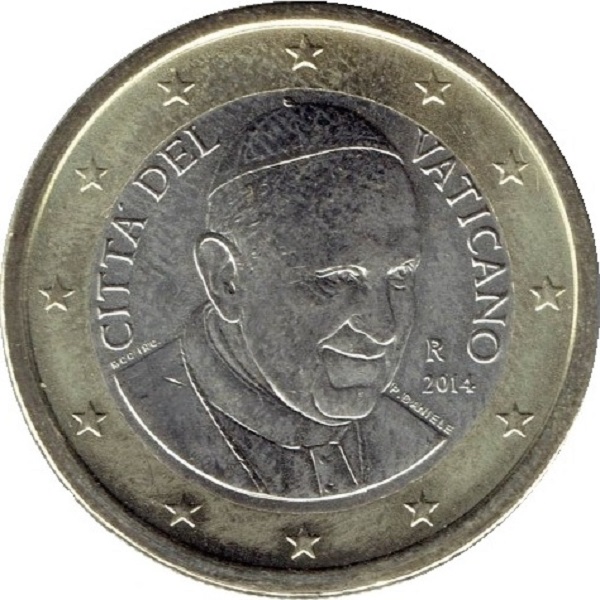 Ватикан 1 Евро (2014) KM#