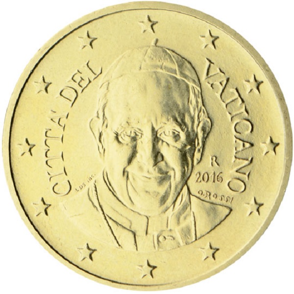 Ватикан 50 Евро цент (2016) KM#