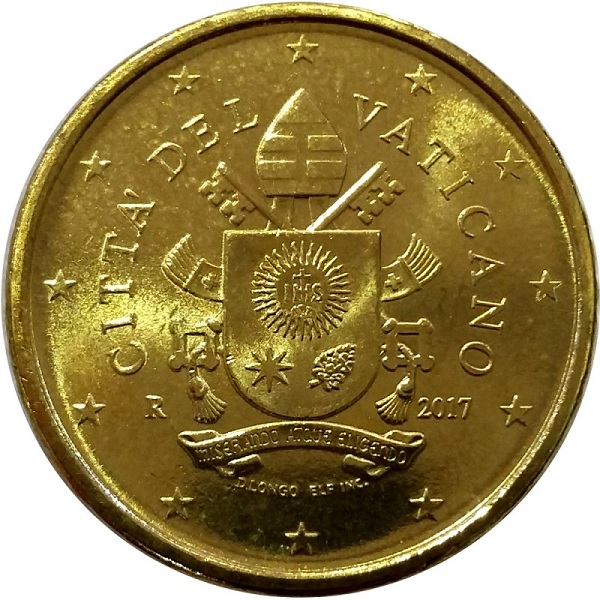Ватикан 50 Евро цент (2017) KM#