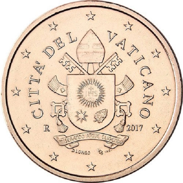 Ватикан 5 Евро цент (2017) KM#