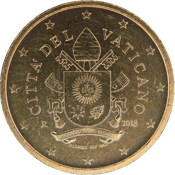 Ватикан 50 Евро цент (2018) KM#