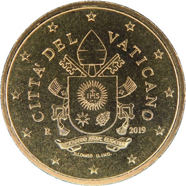 Ватикан 10 Евро цент (2019) KM#
