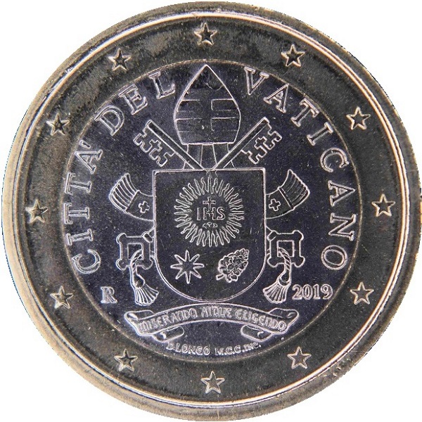 Ватикан 1 Евро (2019) KM#