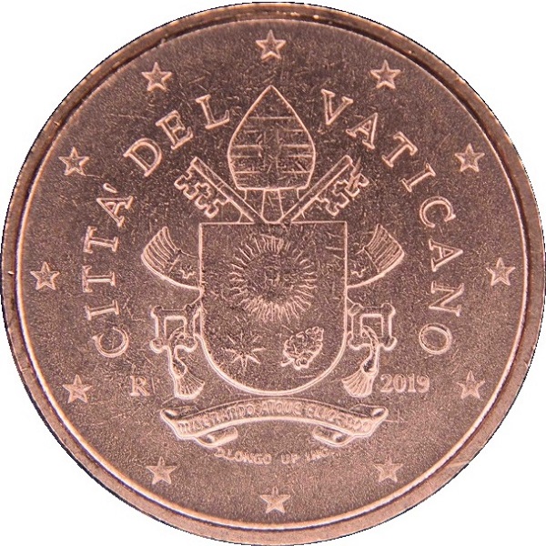 Ватикан 1 Евро цент (2019) KM#