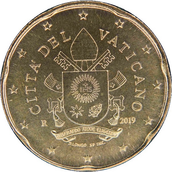 Ватикан 20 Евро цент (2019) KM#